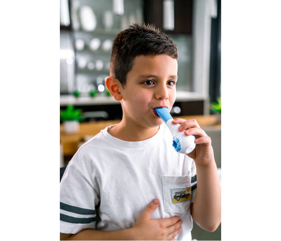 Boy using the PN Medical The Breather Device.