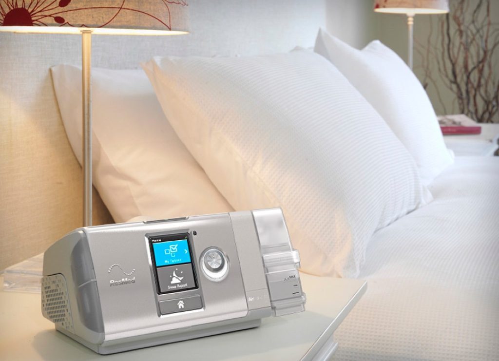 Resmed Aircurve 10 ST next to the bed